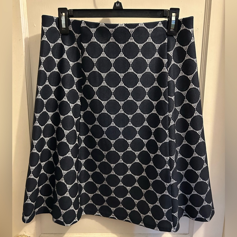 NWT‎ Renee C Maybell Lace Detail Skirt medium navy